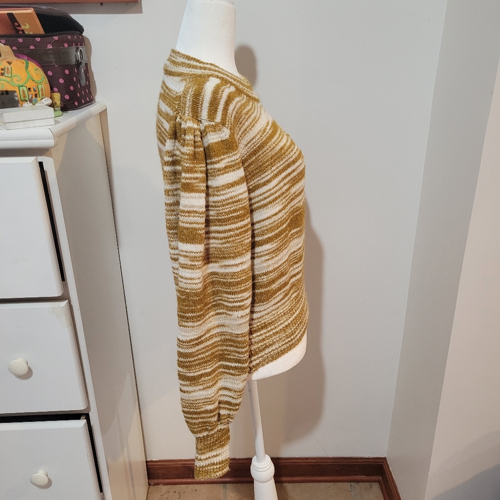 French Connection Brown And White Striped Womens Sweater Casual | Large - Picture 3 of 7